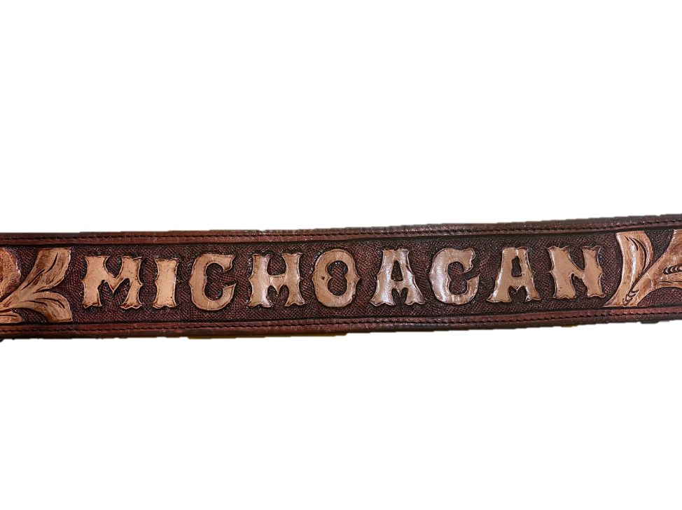 Handmade Leather Hand Tooled Belt