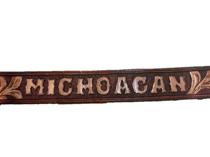 Handmade Leather Hand Tooled Belt