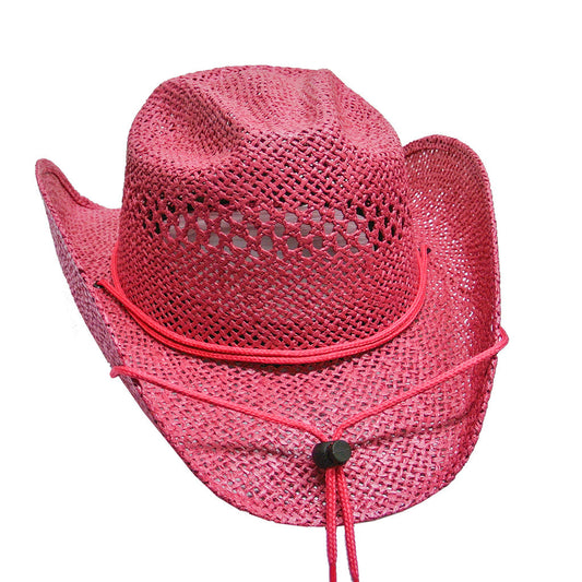  Fuchsia Cowgirl Straw Hat