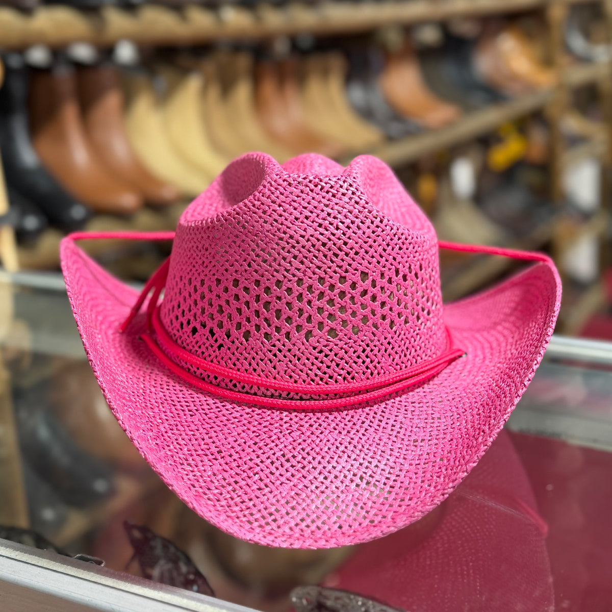  Pink Cowgirl Straw Hat