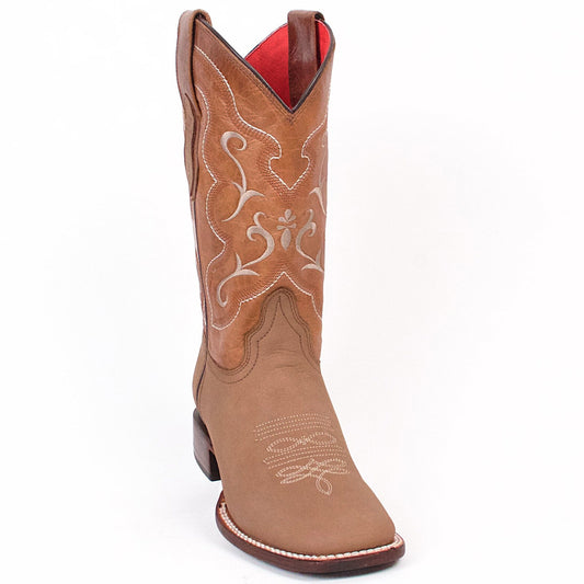  Square Toe Tan Cowgirl Boots