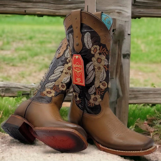  Flower Embroidered Boots