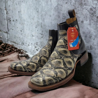  Pirarucu Print Short Cowboy Boots