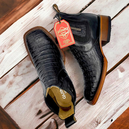  Mens Short Caiman Print Boots