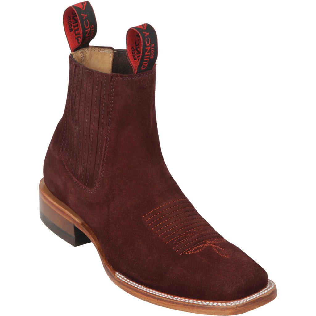  Women's Suede Ankle Boots - Black Cherry