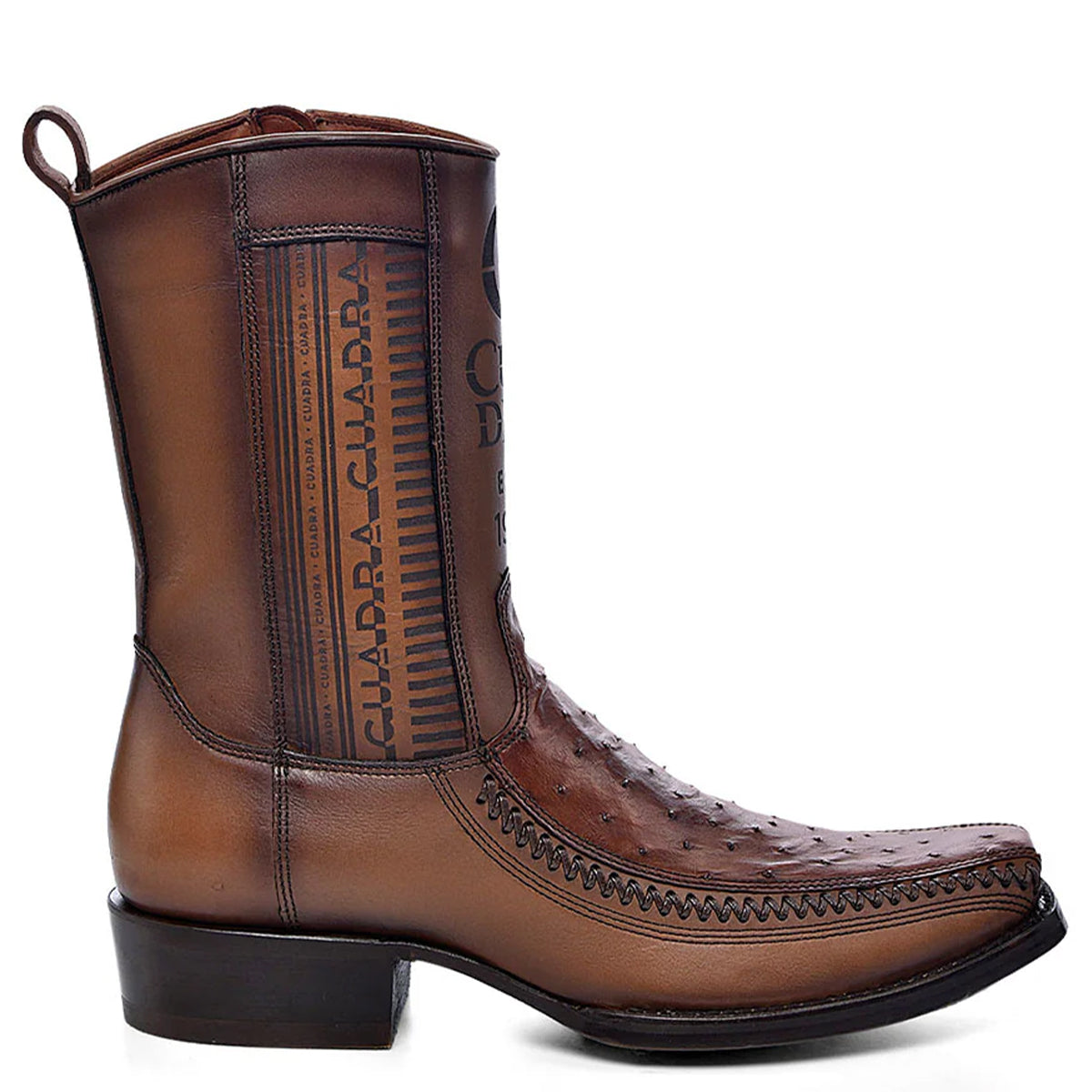  Honey Ostrich Zipper Boot