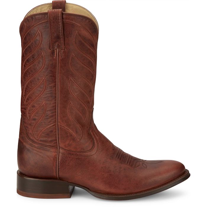 Tony Lama Cognac Round Toe Goat Cowboy Boot