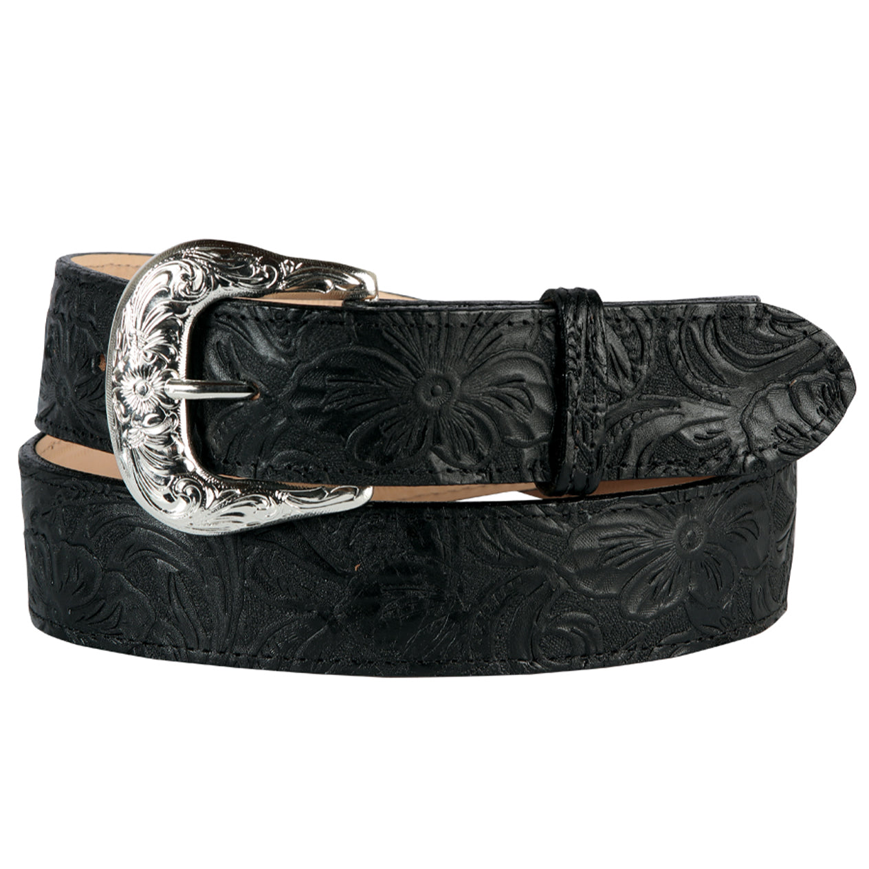  Women's Tooled Print Black Belts
