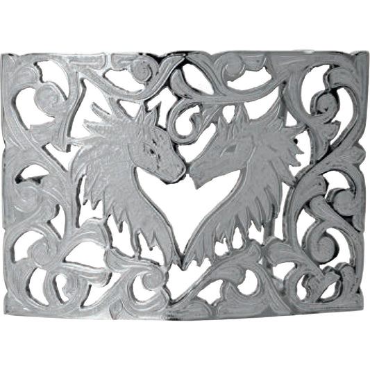 Handmade Two Horse Belt Buckle