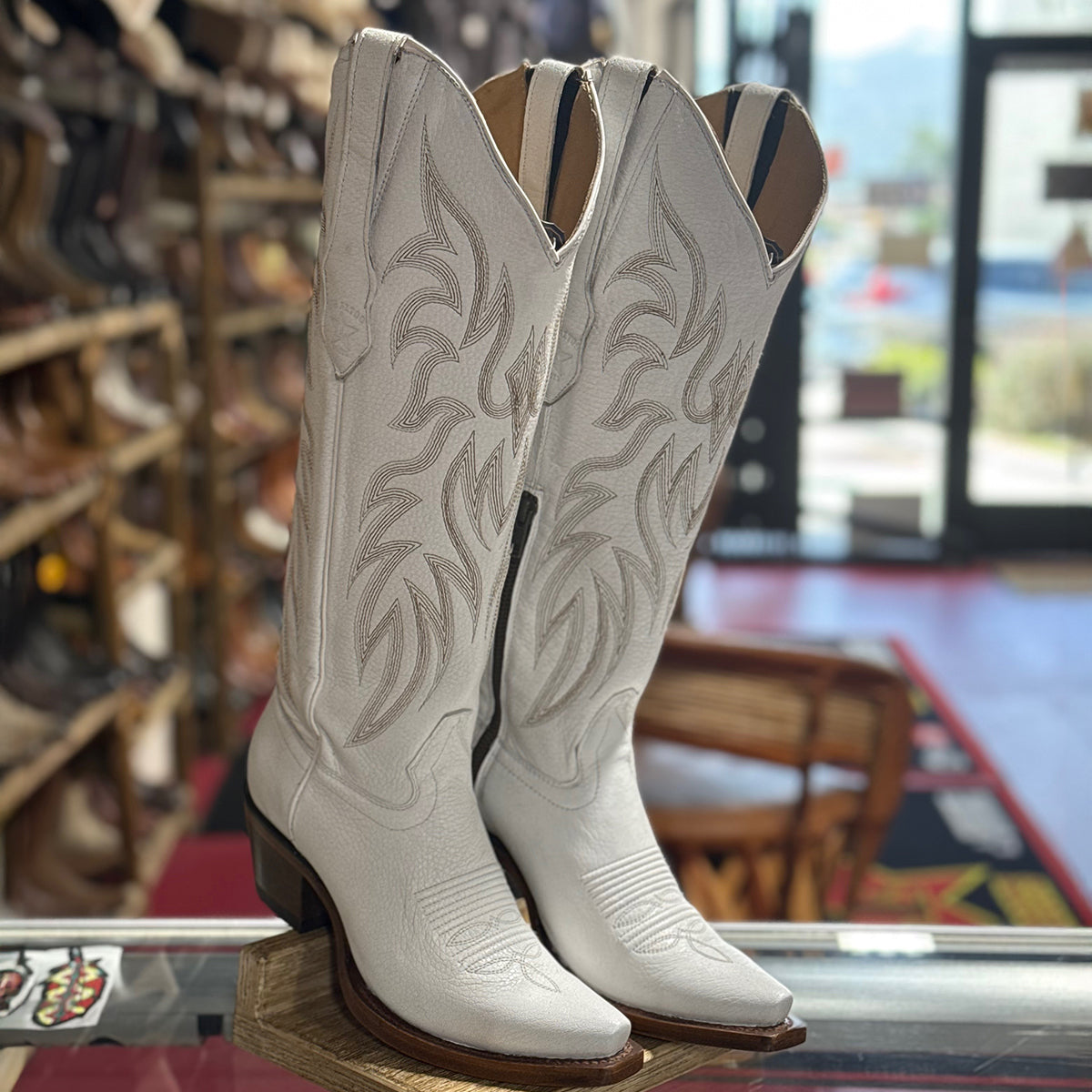  White Knee High Boots