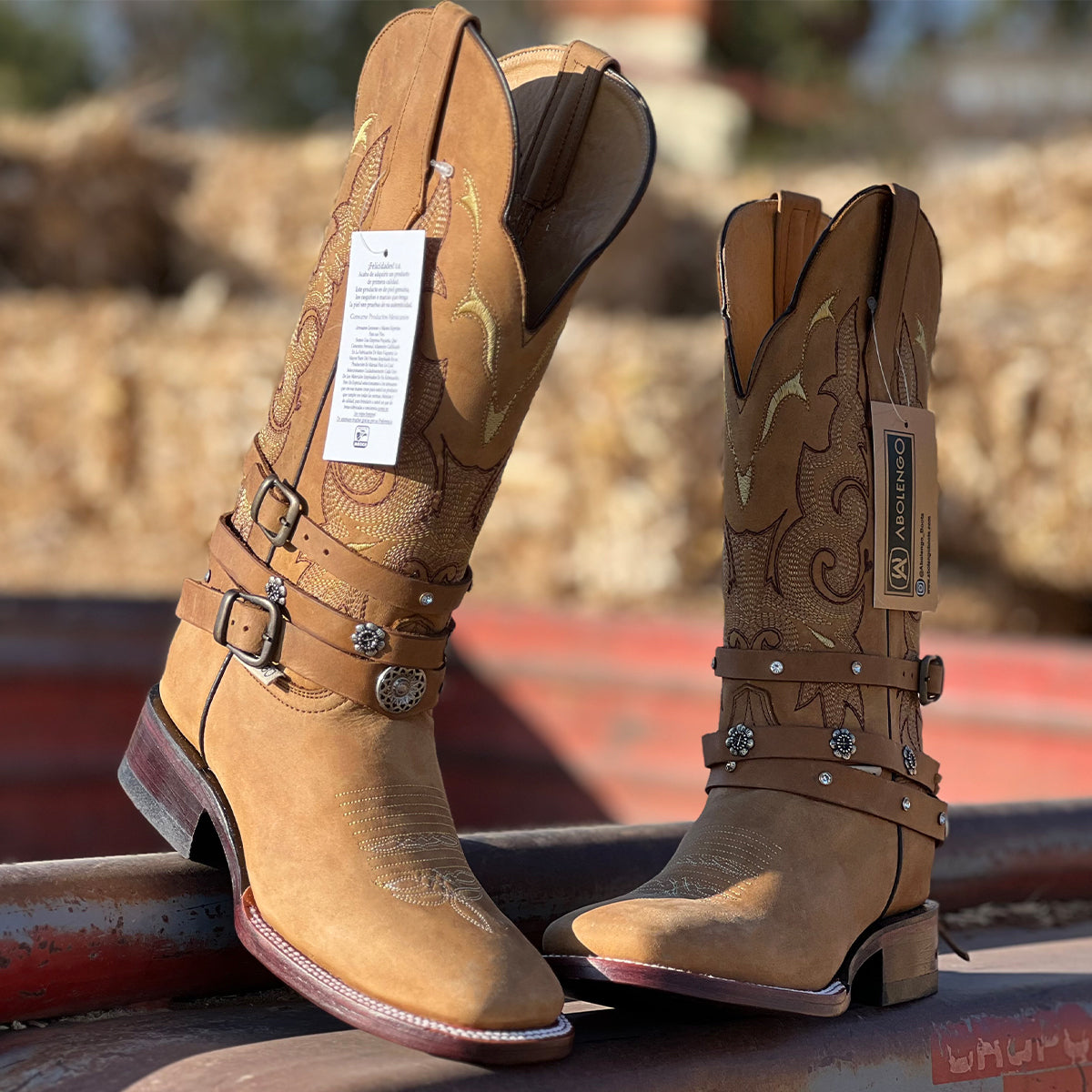  Yoali Tang Square Toe Cowgirl Boots