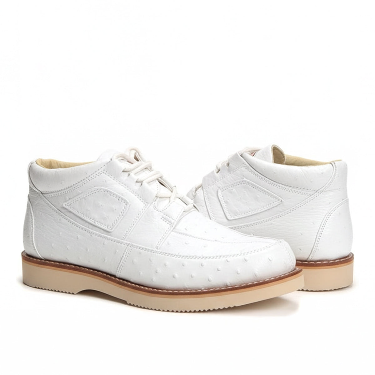  White Casual Ostrich Boots