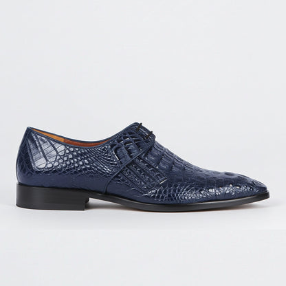  Navy Blue Crocodile Oxford Dress Shoes