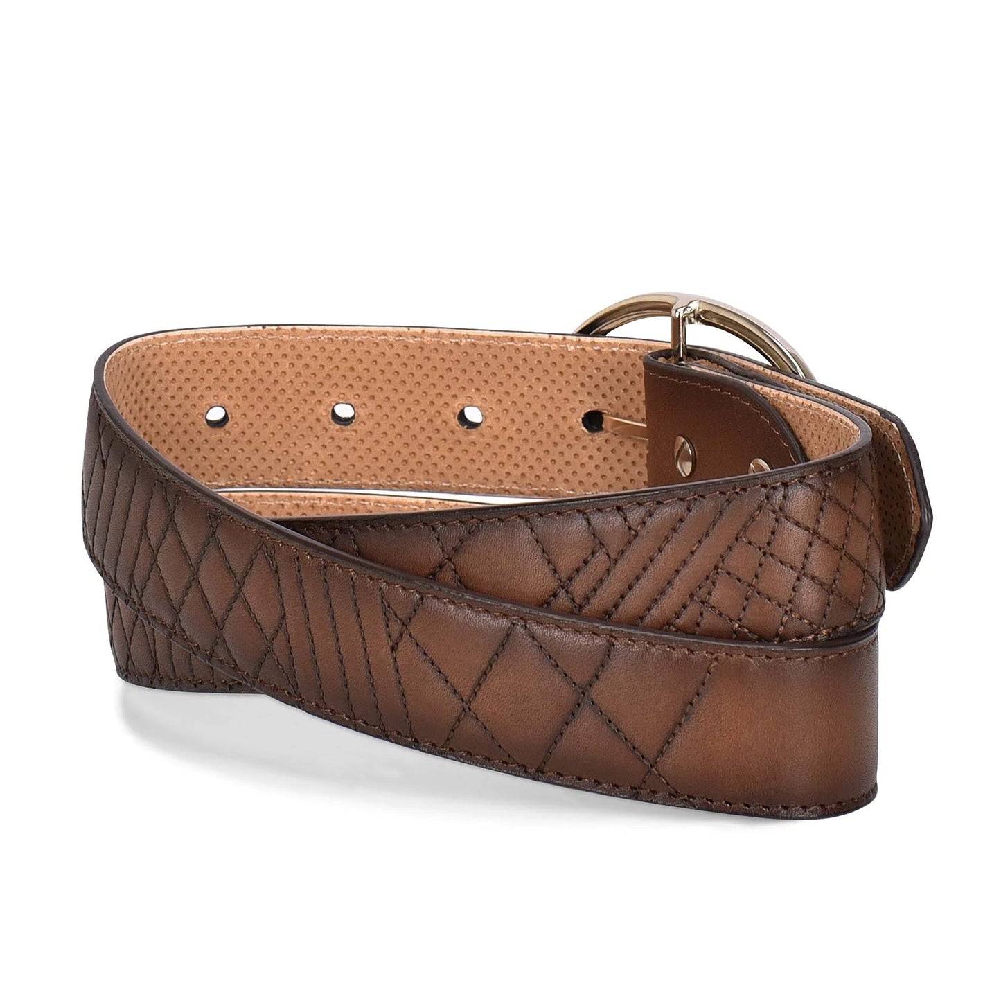  Ladies Embroidered Brown Leather Belt