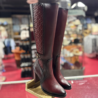  Ladies Wine Tall Boot