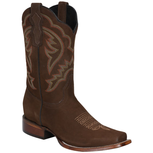  Cinnamon Brown Square Toe Cowboy Boots