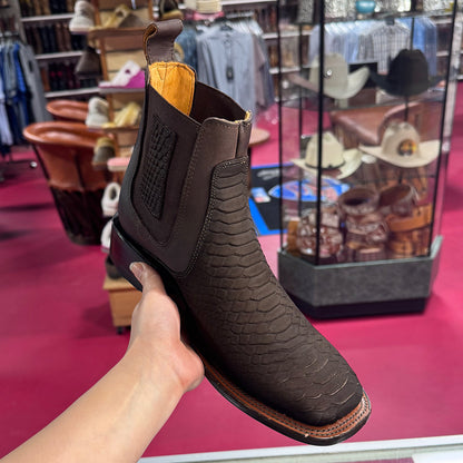  Brown Python Print Short Cowboy Boots