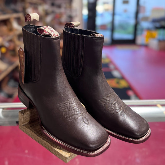 Brown Ankle Boots Square Toe