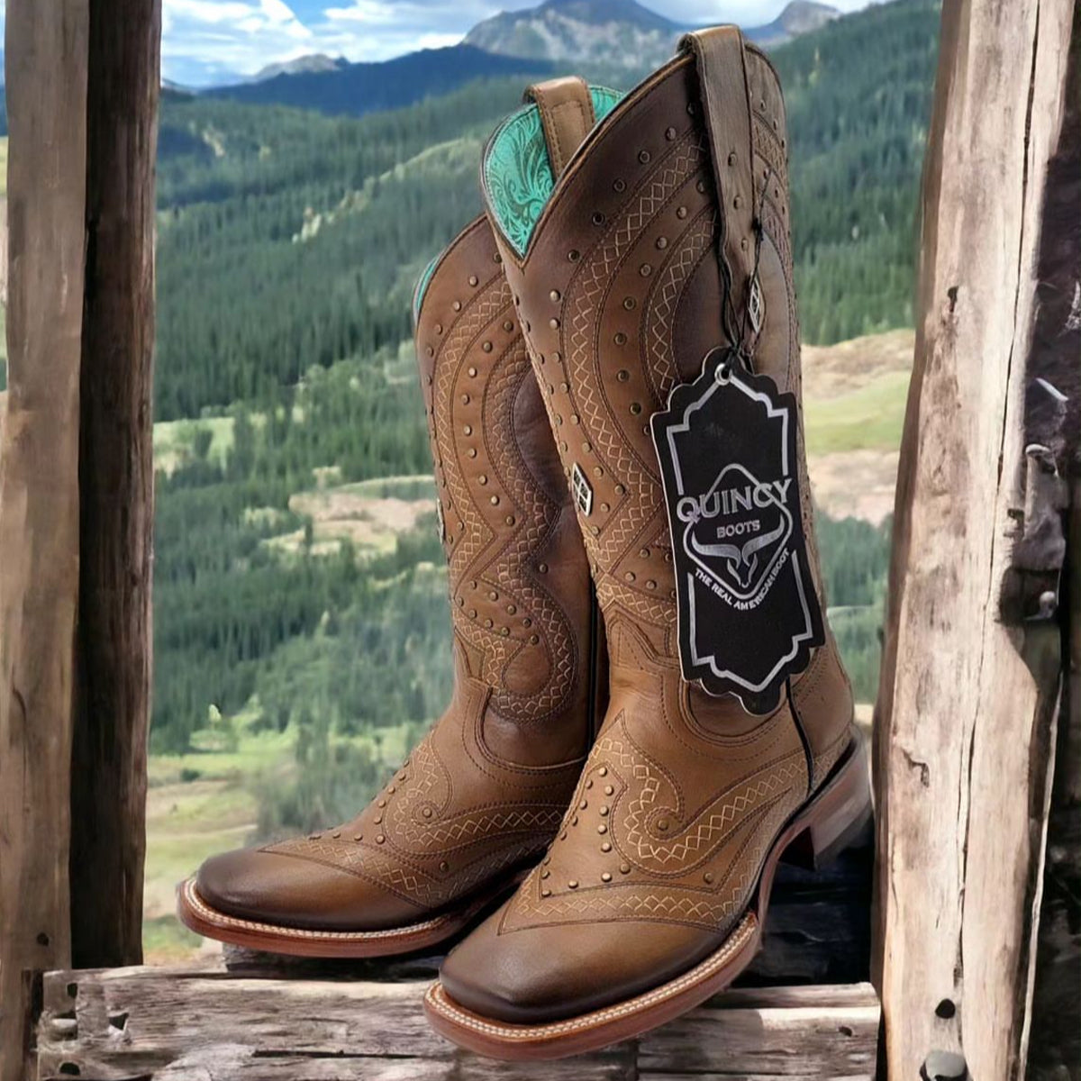  Ranchera Bronce Cowgirl Boots Square Toe