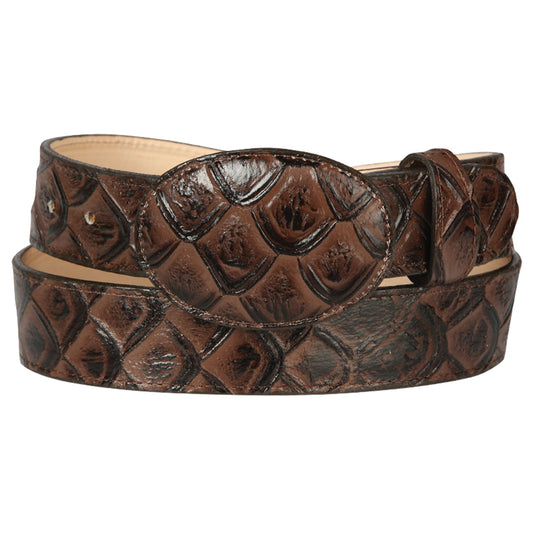  Brown Pirarucu Belt Print