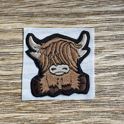 Handmade Highland Cow Cowgirl Hat Patch