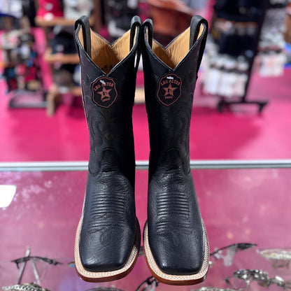  Bull Shoulder Black Square Toe Cowboy Boots