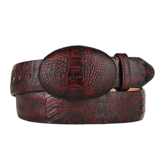  Black Cherry Ostrich Leg Cowboy Belt