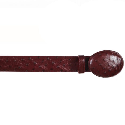  Burgundy Ostrich Cowboy Belt