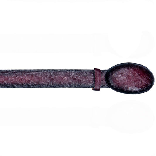  Faded Burgundy Ostrich Western Belt