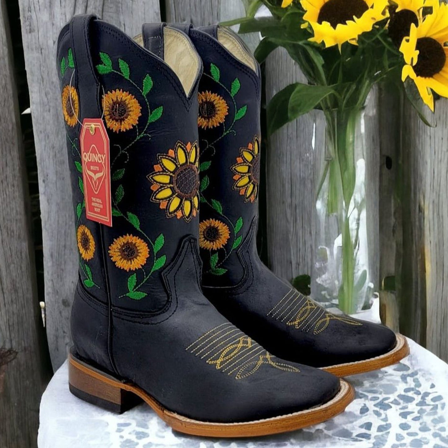 Black Sunflower Women's Cowboy Boots