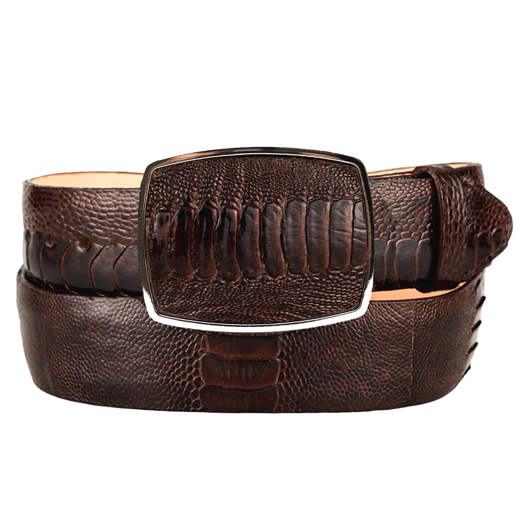  Faded Brown Ostrich Leg Belt
