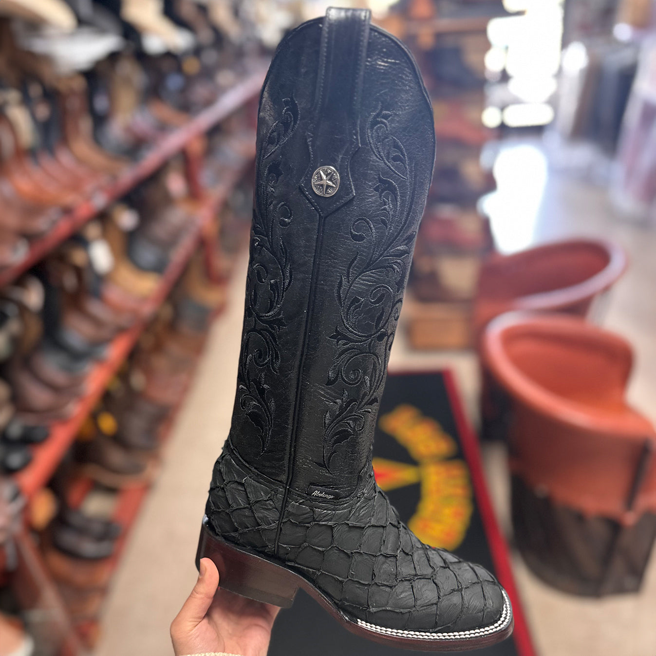  Women's Black Pirarucu Boots