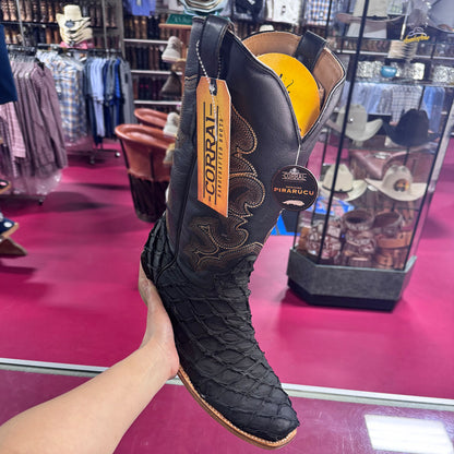Corral Black Pirarucu Fish Cowboy Boots