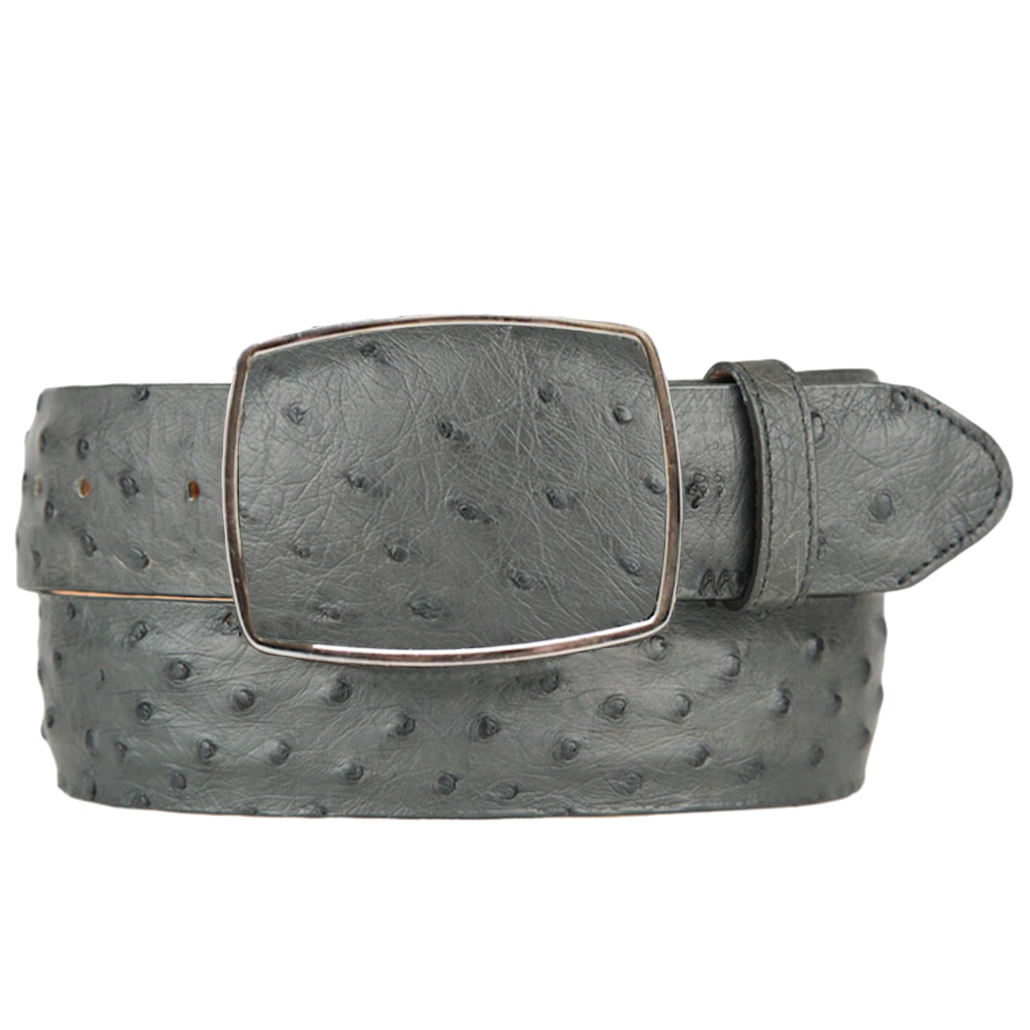  Grey Ostrich Cowboy Belt