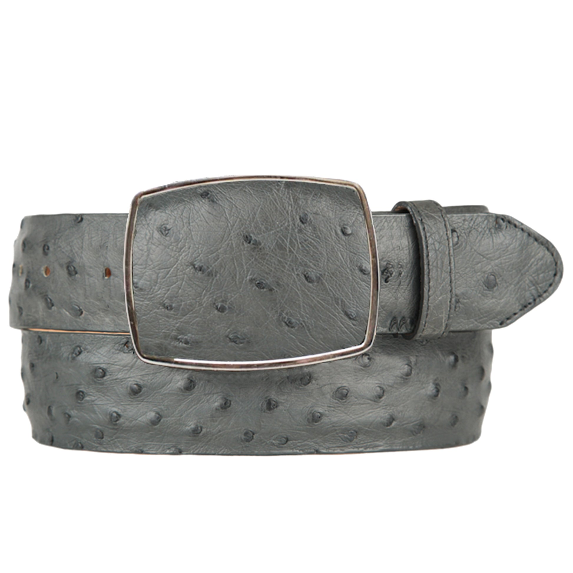  Grey Ostrich Cowboy Belt