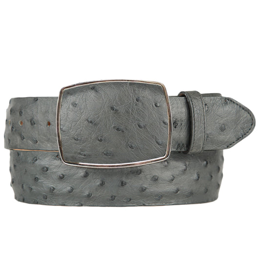  Grey Ostrich Cowboy Belt