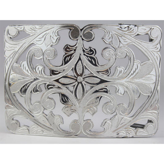 Handmade Mexican Belt Buckle Flowered