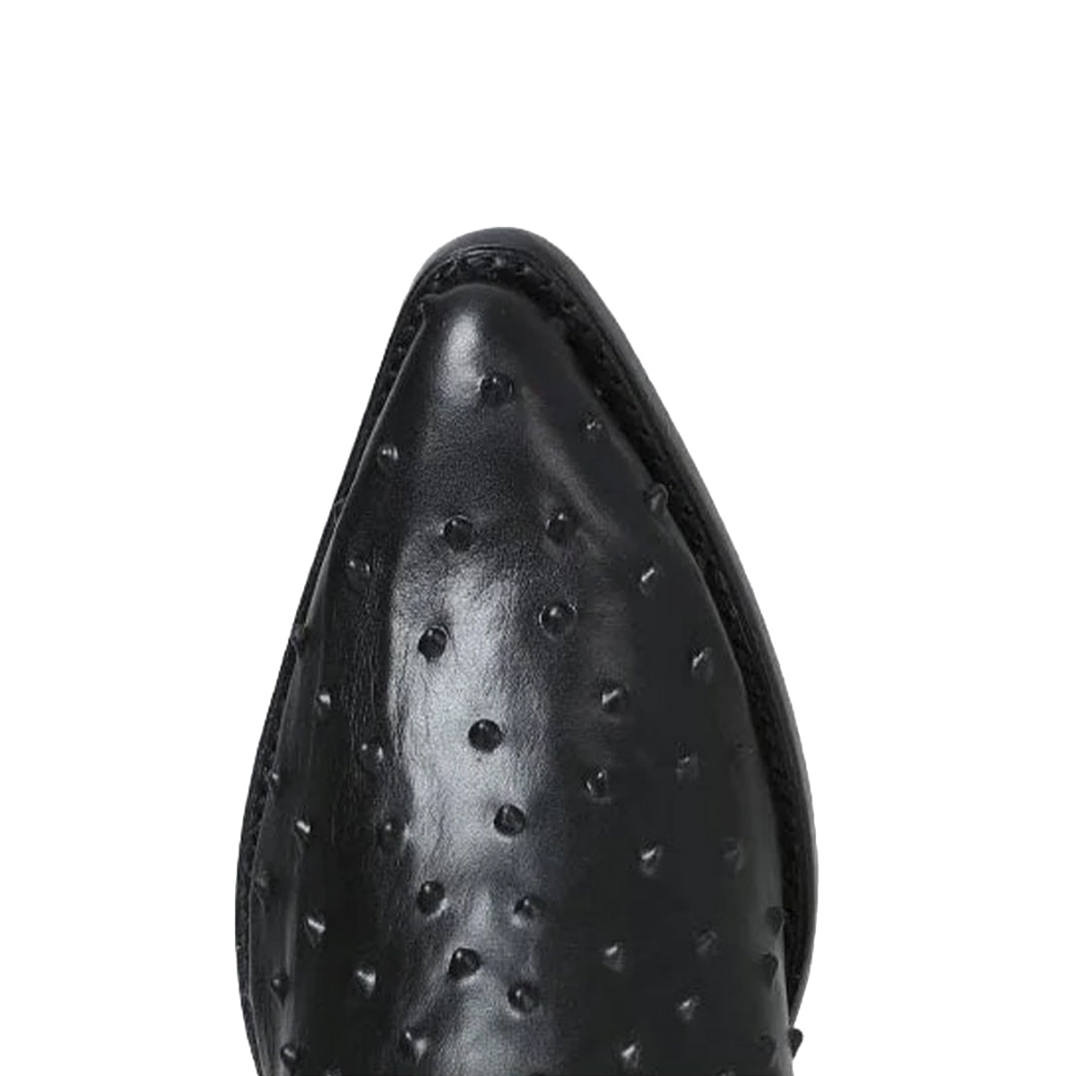  Black Ostrich Print Western Boot J-Toe