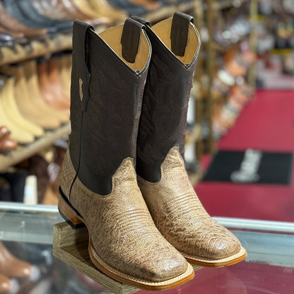  Mens Square Toe Smooth Ostrich Cowboy Boots