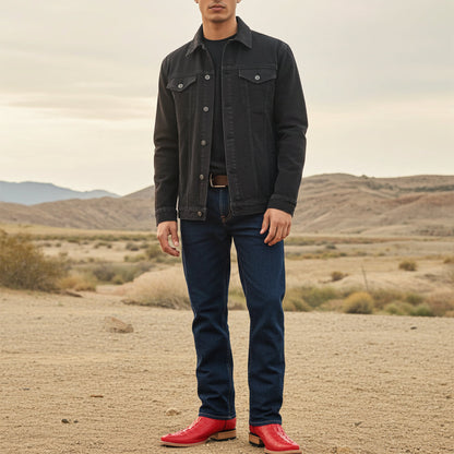  Red Cowboy Boot Pointed Toe