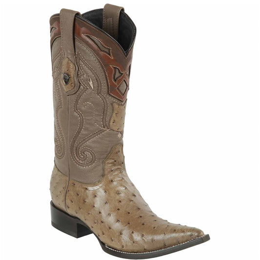  Ostrich Pointy Cowboy Boots Mink