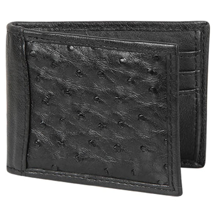  Black Ostrich Money Clip Wallet