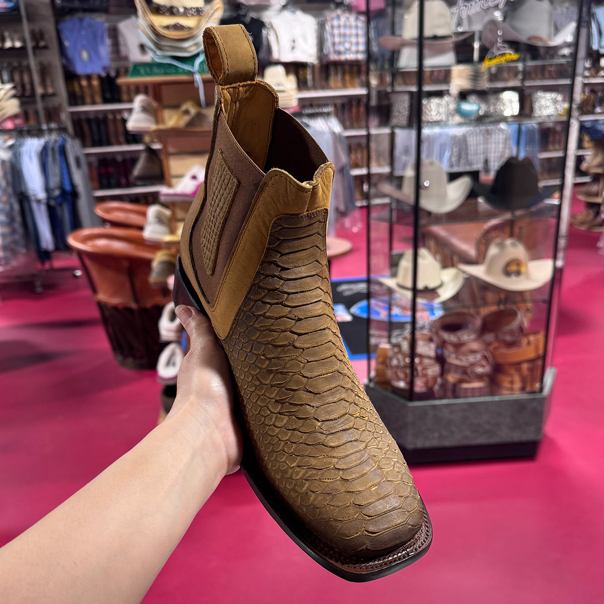 Ankle Cowboy Boots Python Print