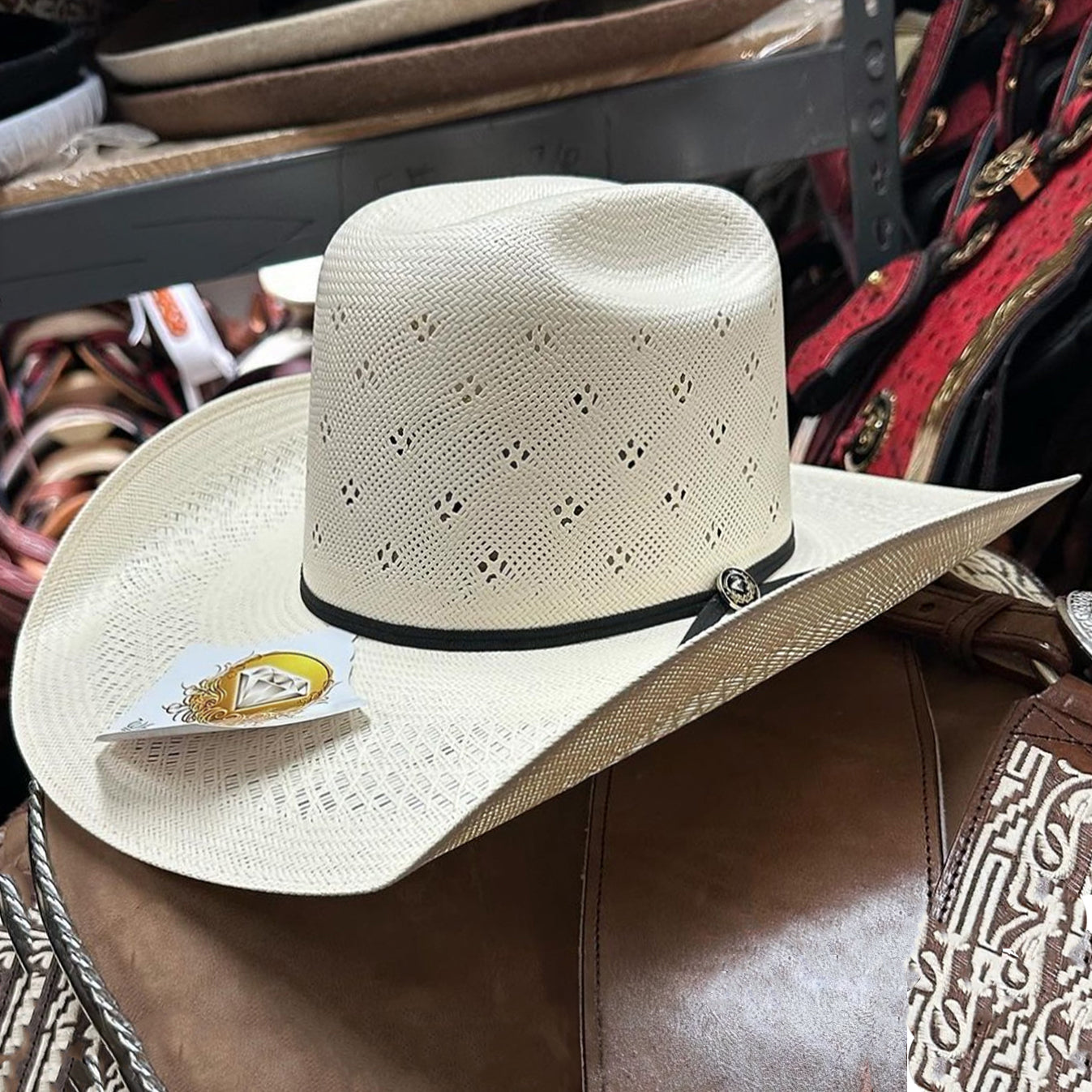  Flower Pattern Tall Crown Cowboy Hat