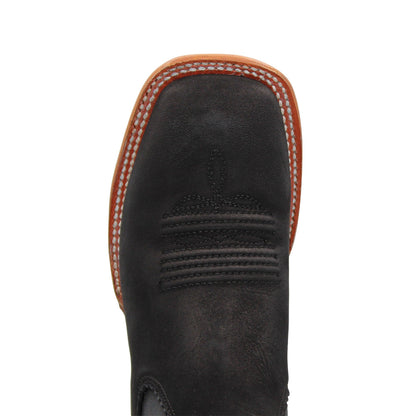  Square Toe Black Short Cowgirl Boots