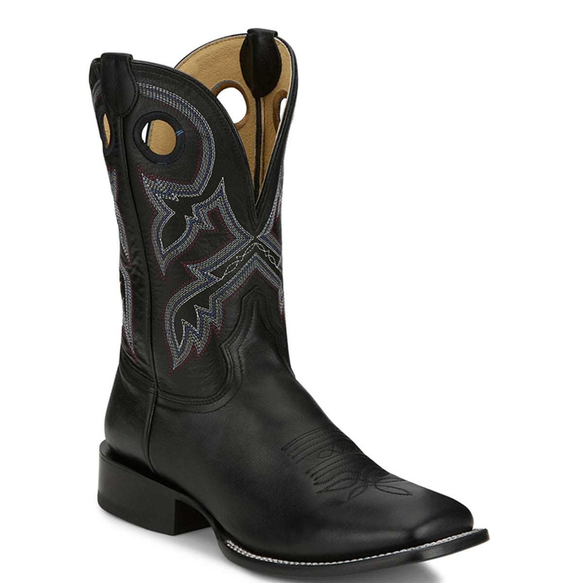 Tony Lama Black Lars Square Toe Cowboy Boots
