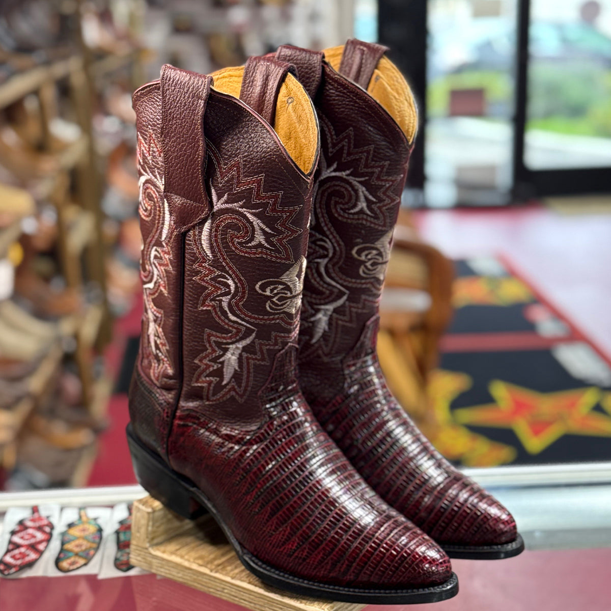  Lizard Print Western Boots
