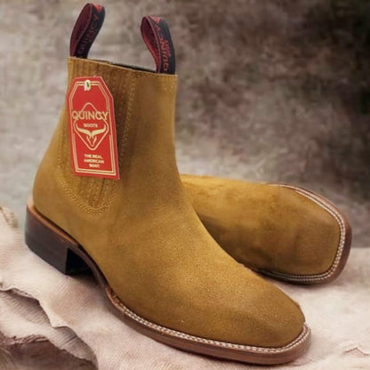  Ankle Square Toe Boots Vintage Tan