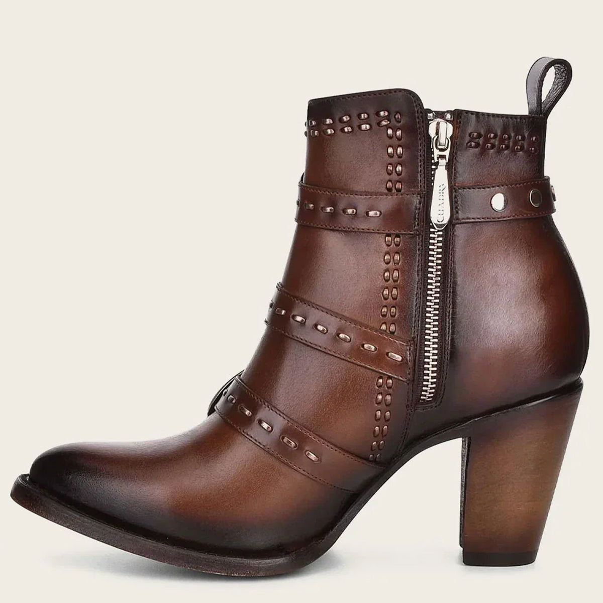  Women's Brown Strap Booties