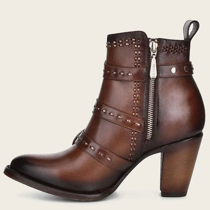  Women's Brown Strap Booties